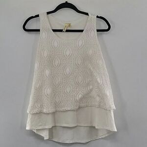 3 For$20 Chenault Cream Crochet Knit Blouse Sleeveless Size Small